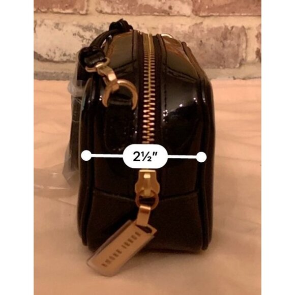 Bobbi Brown Black Patent Leather Mini Crossbody Bag With Red Interior - Picture 8 of 10